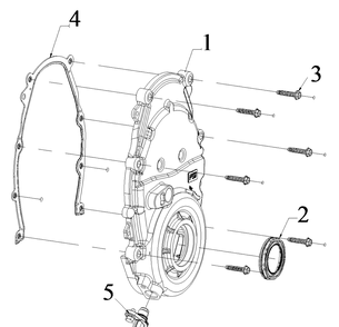 Engine Group - Front Cover Diagram and Parts List for 076355-03  Briggs and Stratton Generator